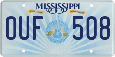 MS license plate OUF508