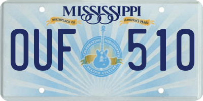 MS license plate OUF510