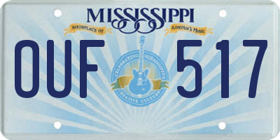 MS license plate OUF517