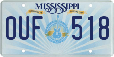 MS license plate OUF518