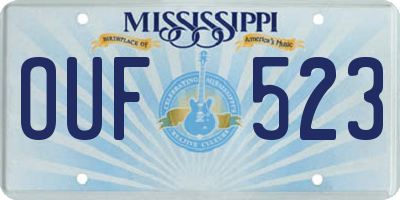 MS license plate OUF523