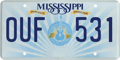 MS license plate OUF531