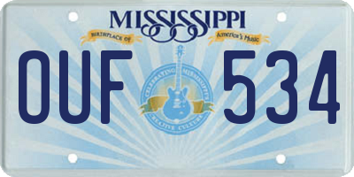 MS license plate OUF534