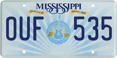 MS license plate OUF535