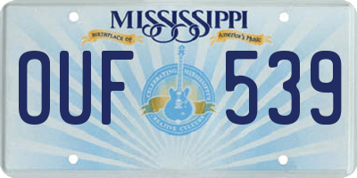 MS license plate OUF539
