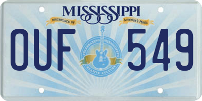 MS license plate OUF549