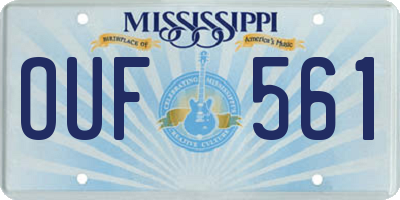 MS license plate OUF561