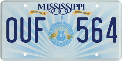 MS license plate OUF564