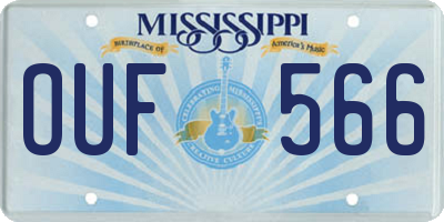 MS license plate OUF566