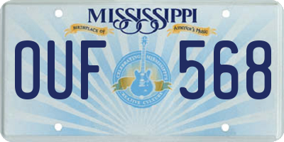 MS license plate OUF568