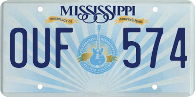 MS license plate OUF574