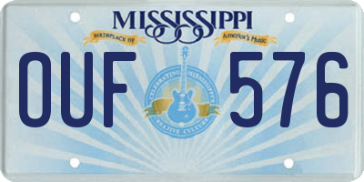 MS license plate OUF576