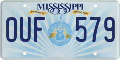 MS license plate OUF579
