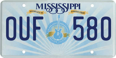 MS license plate OUF580