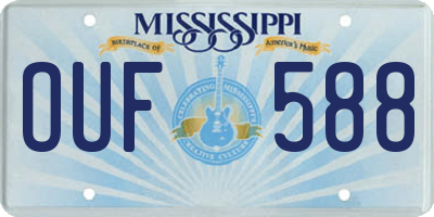 MS license plate OUF588