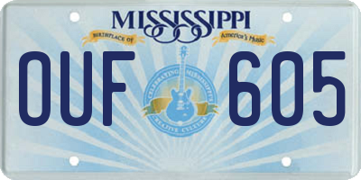 MS license plate OUF605