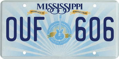 MS license plate OUF606