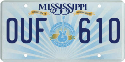 MS license plate OUF610