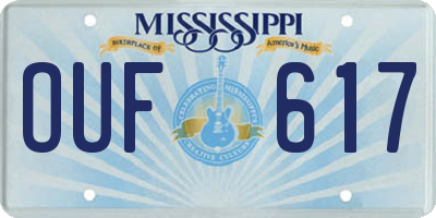 MS license plate OUF617
