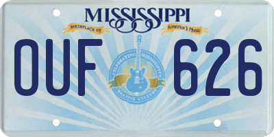 MS license plate OUF626