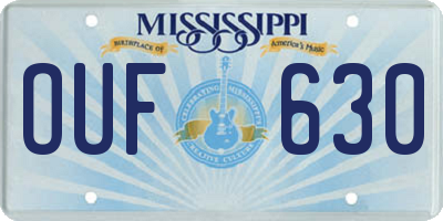MS license plate OUF630