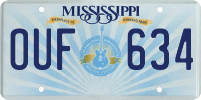 MS license plate OUF634