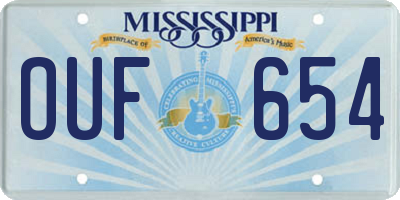 MS license plate OUF654