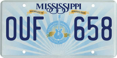 MS license plate OUF658