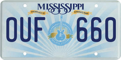 MS license plate OUF660
