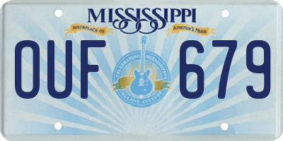 MS license plate OUF679