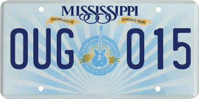 MS license plate OUG015