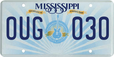 MS license plate OUG030