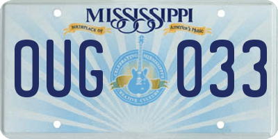 MS license plate OUG033