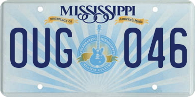 MS license plate OUG046