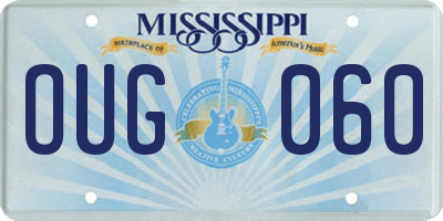 MS license plate OUG060