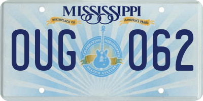 MS license plate OUG062