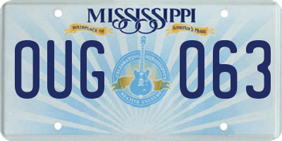 MS license plate OUG063