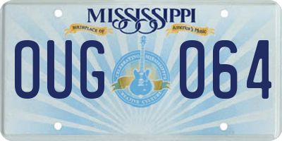 MS license plate OUG064
