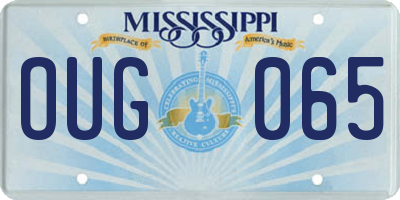 MS license plate OUG065