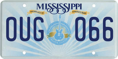 MS license plate OUG066