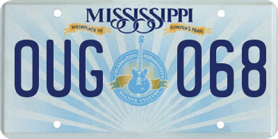 MS license plate OUG068
