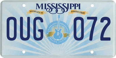 MS license plate OUG072
