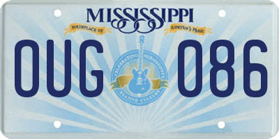 MS license plate OUG086