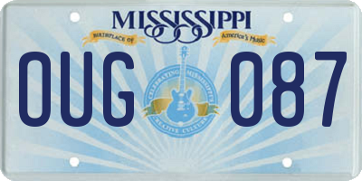 MS license plate OUG087