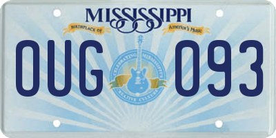MS license plate OUG093