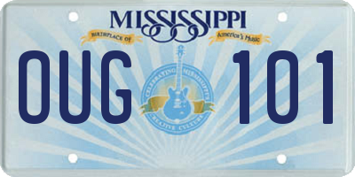 MS license plate OUG101