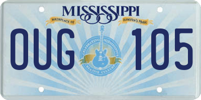 MS license plate OUG105