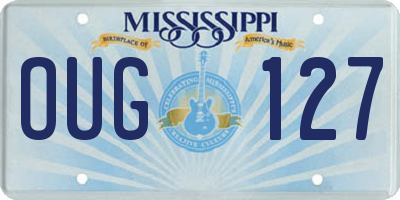 MS license plate OUG127