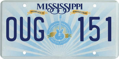 MS license plate OUG151