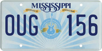 MS license plate OUG156